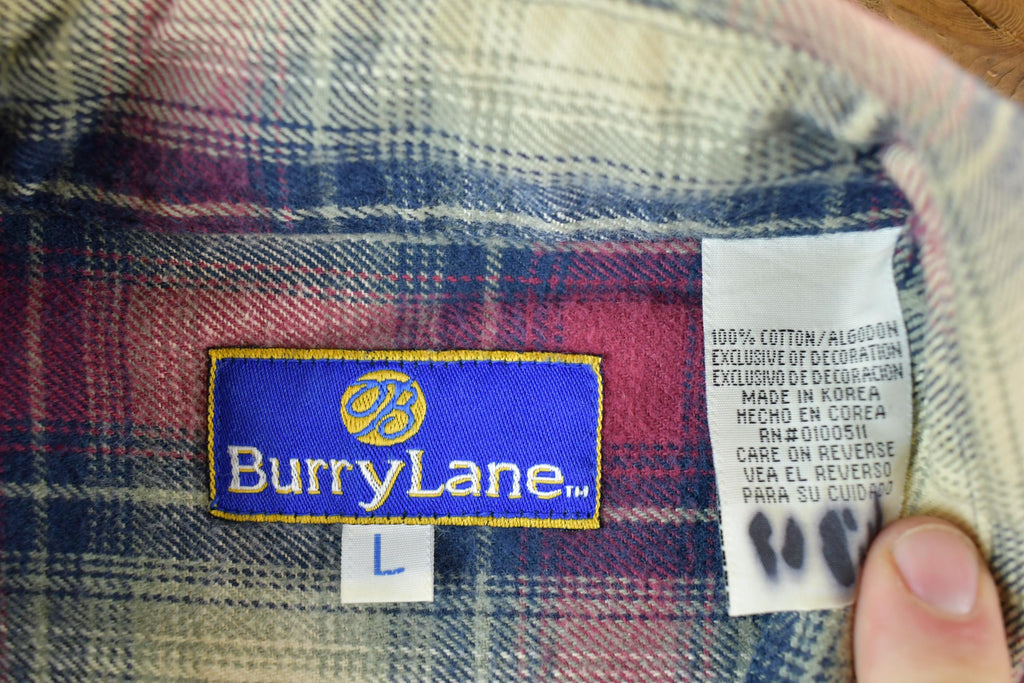 Vintage 1990s BurryLane Plaid Flannel Button Up Shirt Men's L