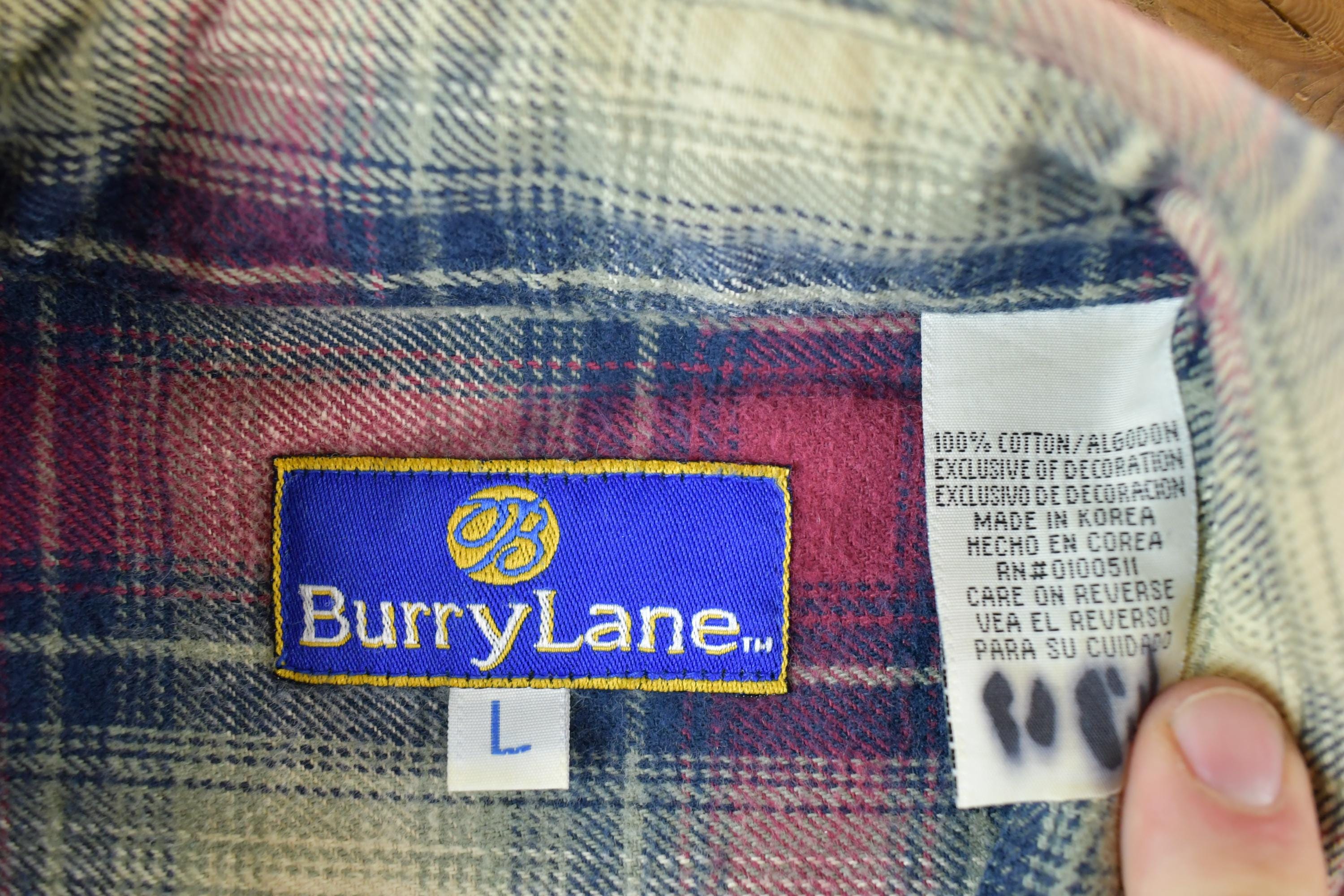 Vintage 1990s BurryLane Plaid Flannel Button Up Shirt Men's L