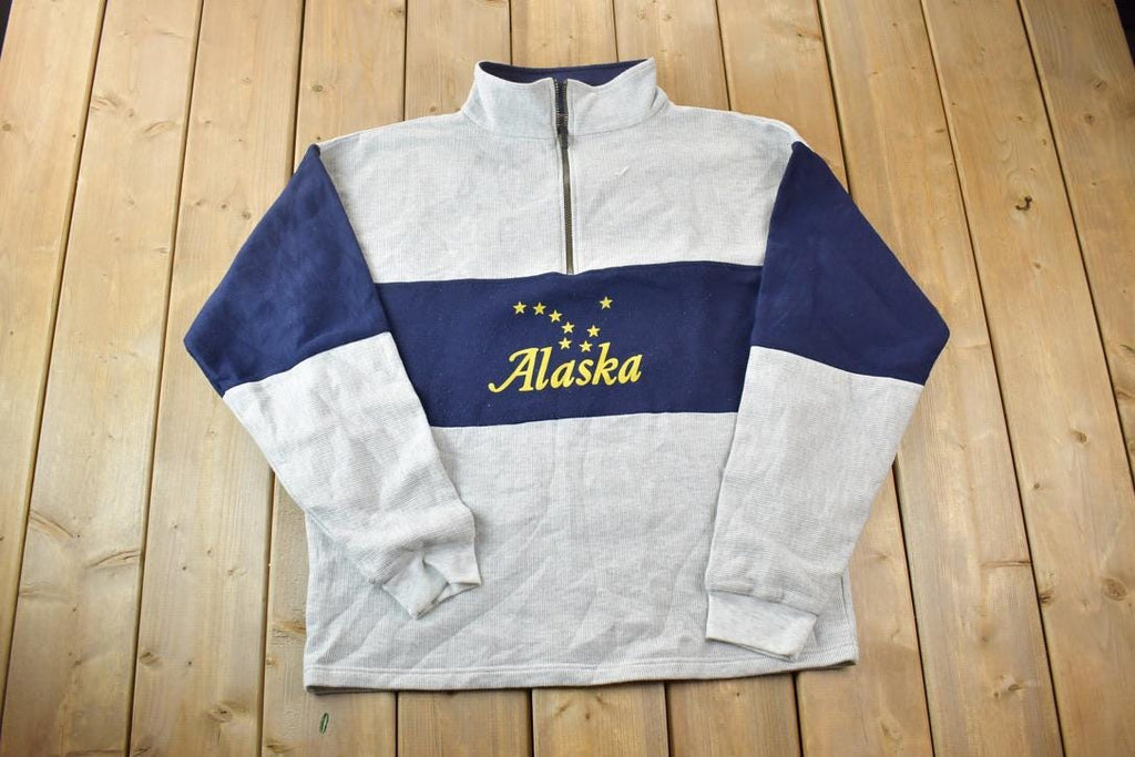 Vintage 1990s Alaska Quarter Zip Mock Neck Sweatshirt