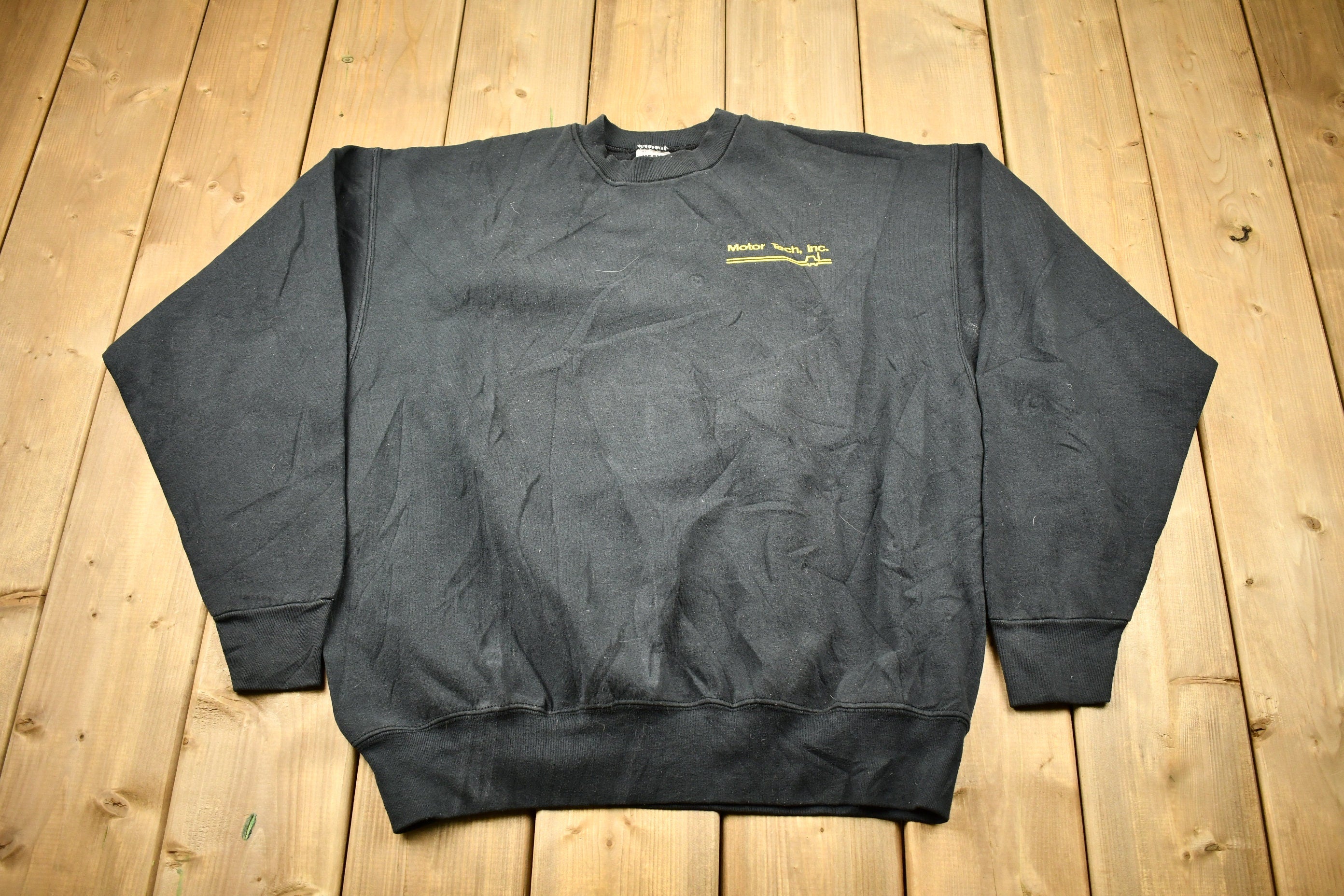Vintage 1990s Motor Tech INC Embroidered Crewneck Sweatshirt