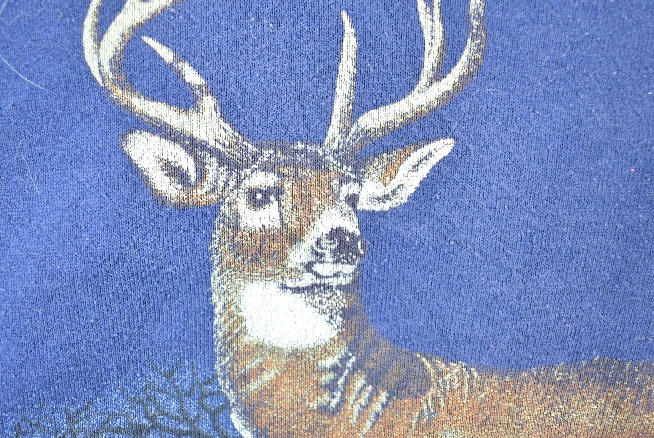 Vintage 1987 White Tail Deer Moon Logo Jerzeez Crewneck