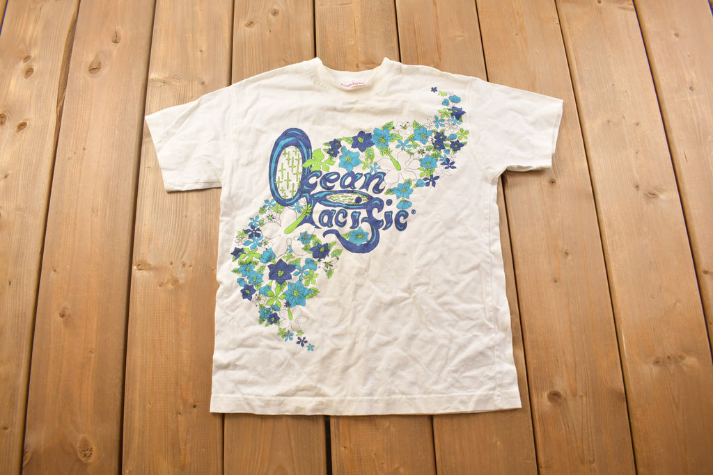Vintage 1990s Ocean Pacific Flowers Graphic T Shirt