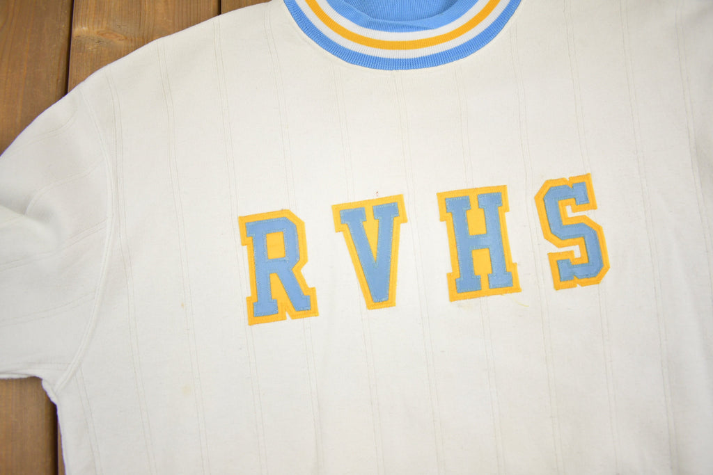 Vintage 1980s RVHS Embroidered Crewneck Sweatshirt / 80s Crewneck / Made In USA / Heavy Weight