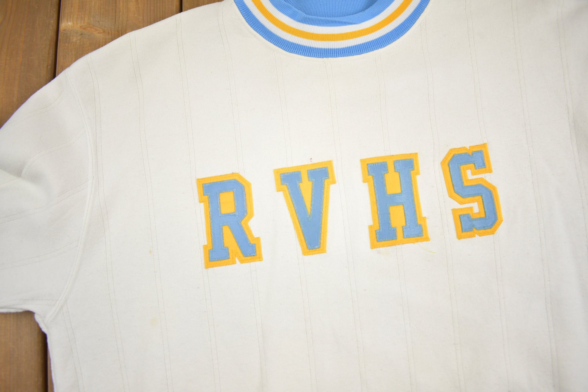 Vintage 1980s RVHS Embroidered Crewneck Sweatshirt / 80s Crewneck / Made In USA / Heavy Weight