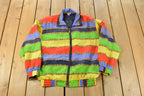 Vintage 1980s Fuda International All Over Print Silk Windbreaker Jacket Women's Medium