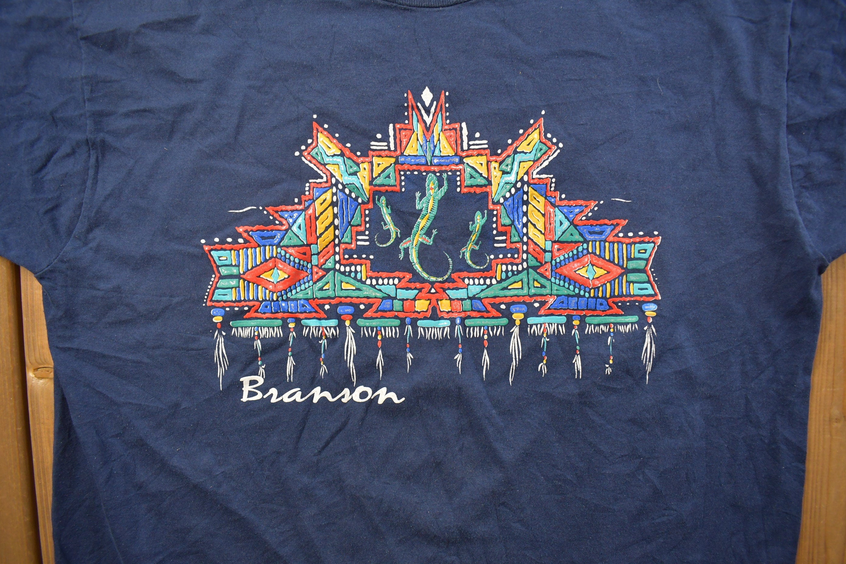 Vintage 1990s Abstract Lizard Graphic T Shirt