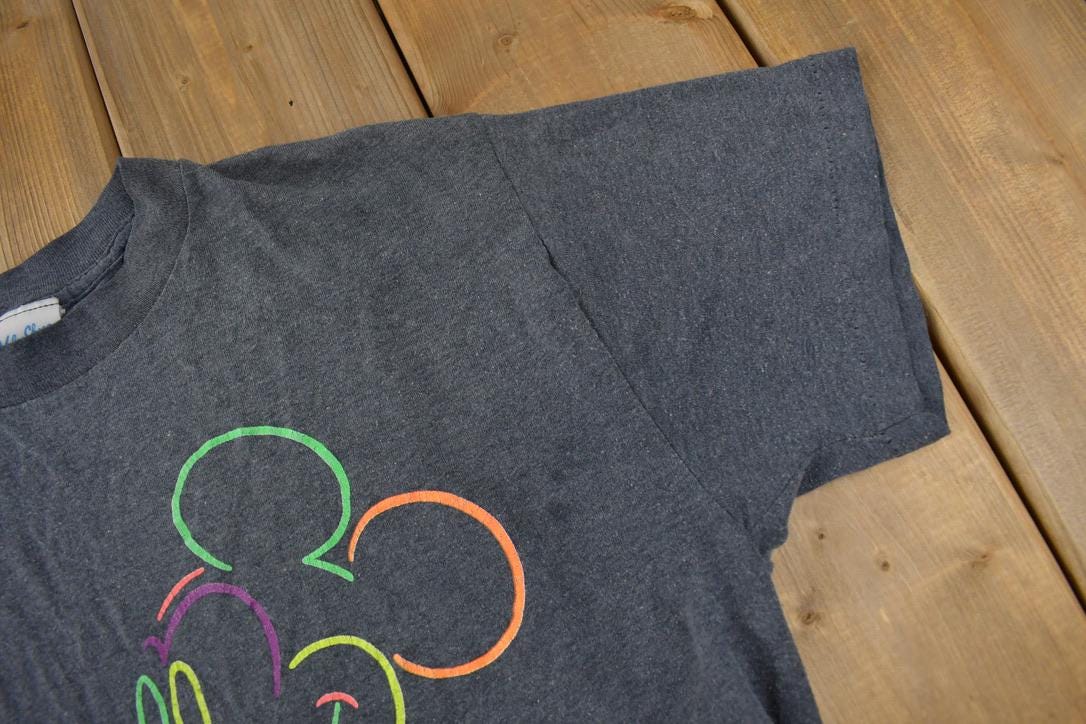 Vintage 1970s Disney Mickey Mouse Florida Graphic T-Shirt Made In USA Single Stitch