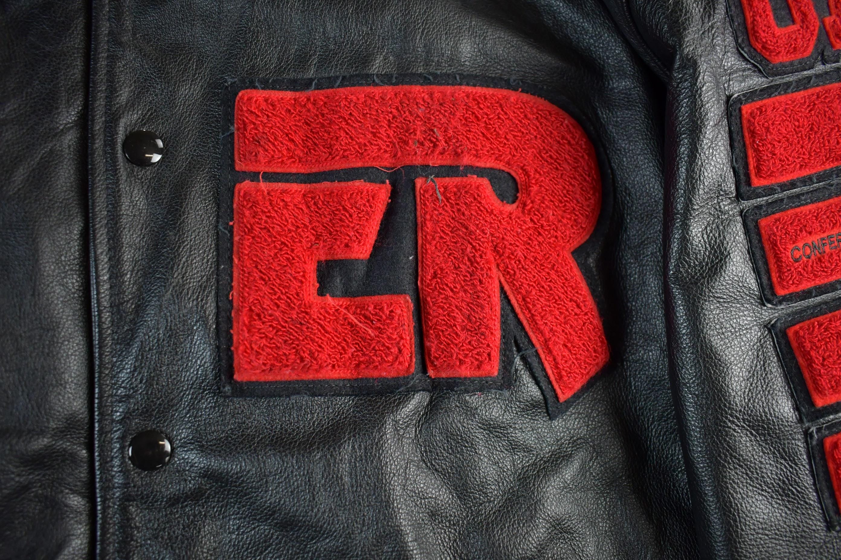 Vintage 1990s Collegiate Leather Varsity Jacket Men's 2XL