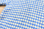 Vintage 1990s White and Blue Wool Knit Sweater
