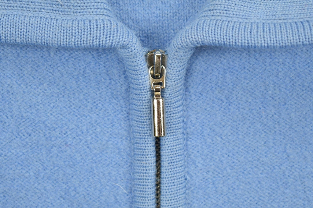 Vintage 1990s Blue Women's Zip Up Knit Light Jacket