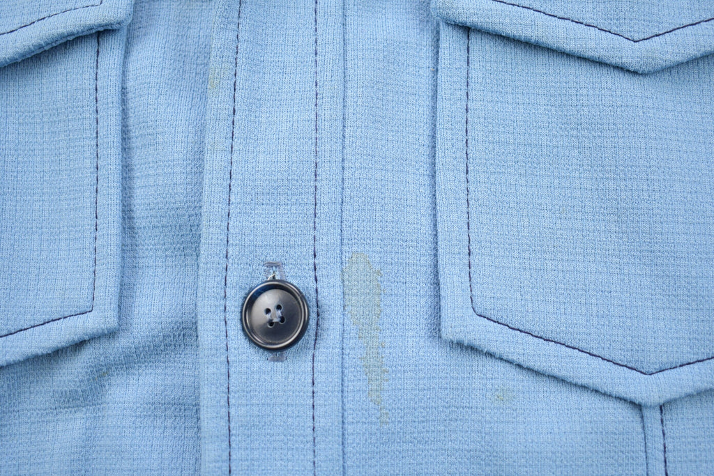 Vintage 1990s John Blair Blank Blue Button Up Shirt