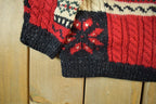 Vintage 1990s Jones New York Wool Knit Abstract Pattern Turtleneck Sweater Womens Large