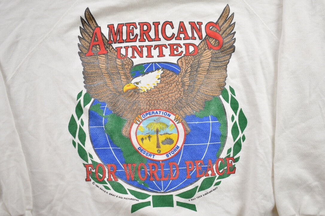 Vintage 1990s Desert Storm Crewneck Sweatshirt / 90s Crewneck / Souvenir Sweater / Streetwear / Vintage Military / 1991 Desert Storm