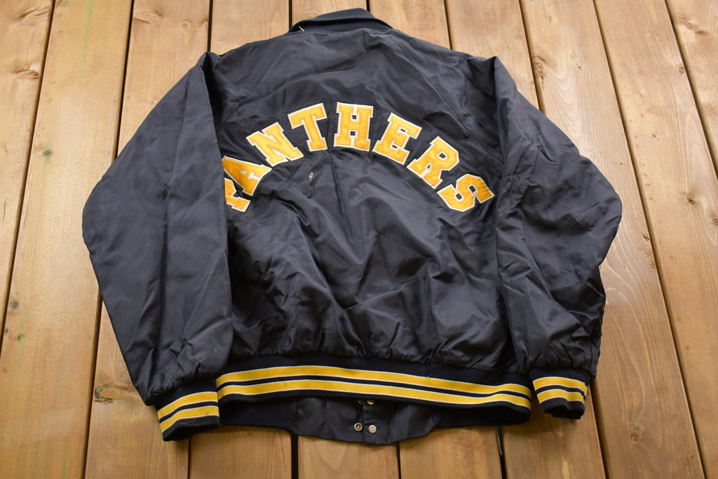 Vintage 1990s Hartwell Panthers Satin Bomber Jacket