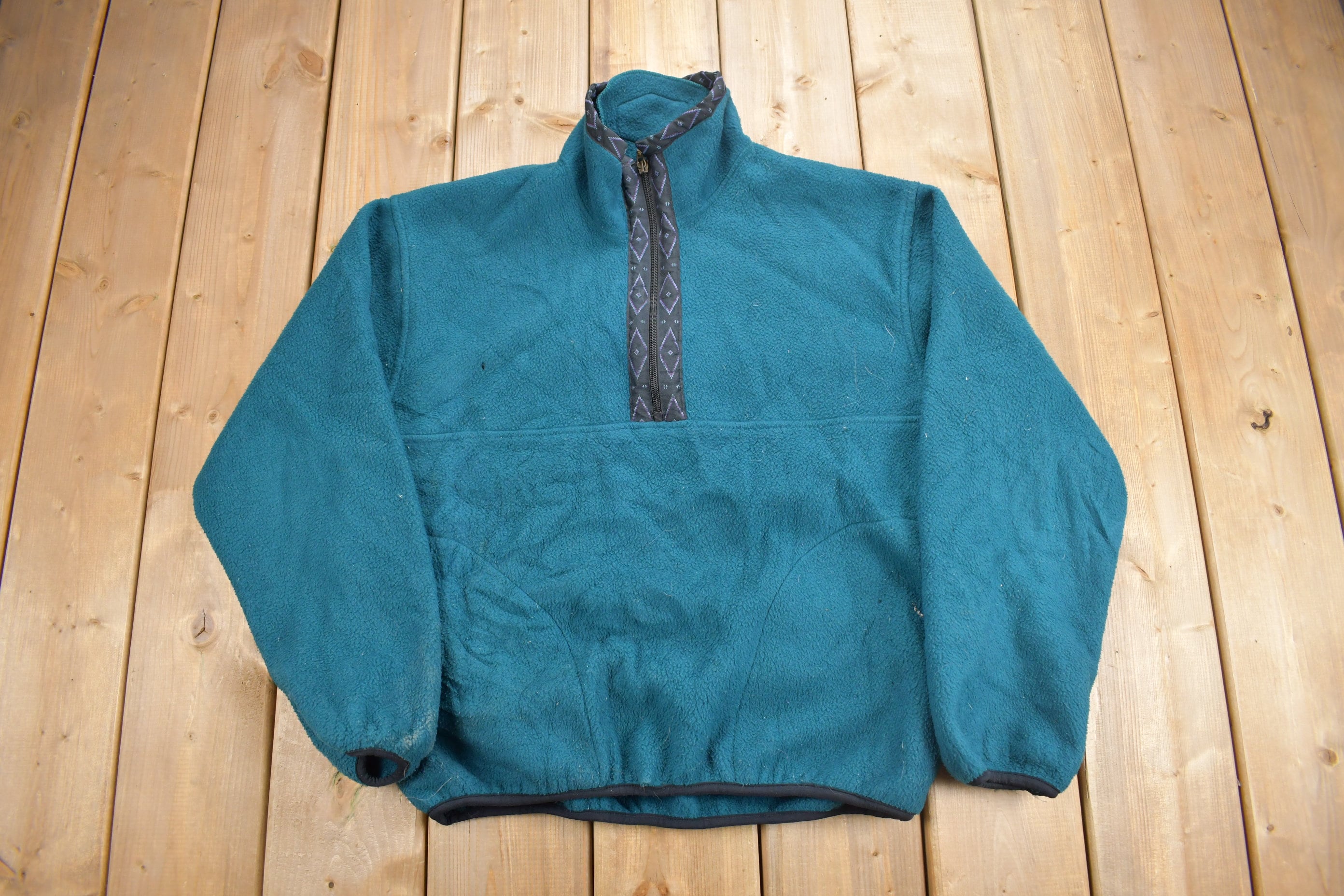 Vintage 1990s Woolrich Quarter Zip Fleece Sweater