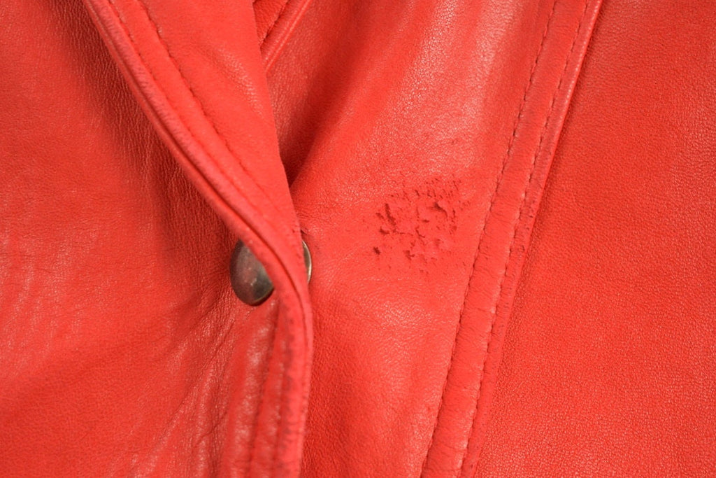 Vintage 1980s Red Leather Blazer Jacket