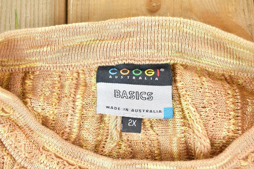 Vintage 1990s Coogi Made In Australia 3D knit 100% Cotton Abstract Pattern Crewneck Sweater