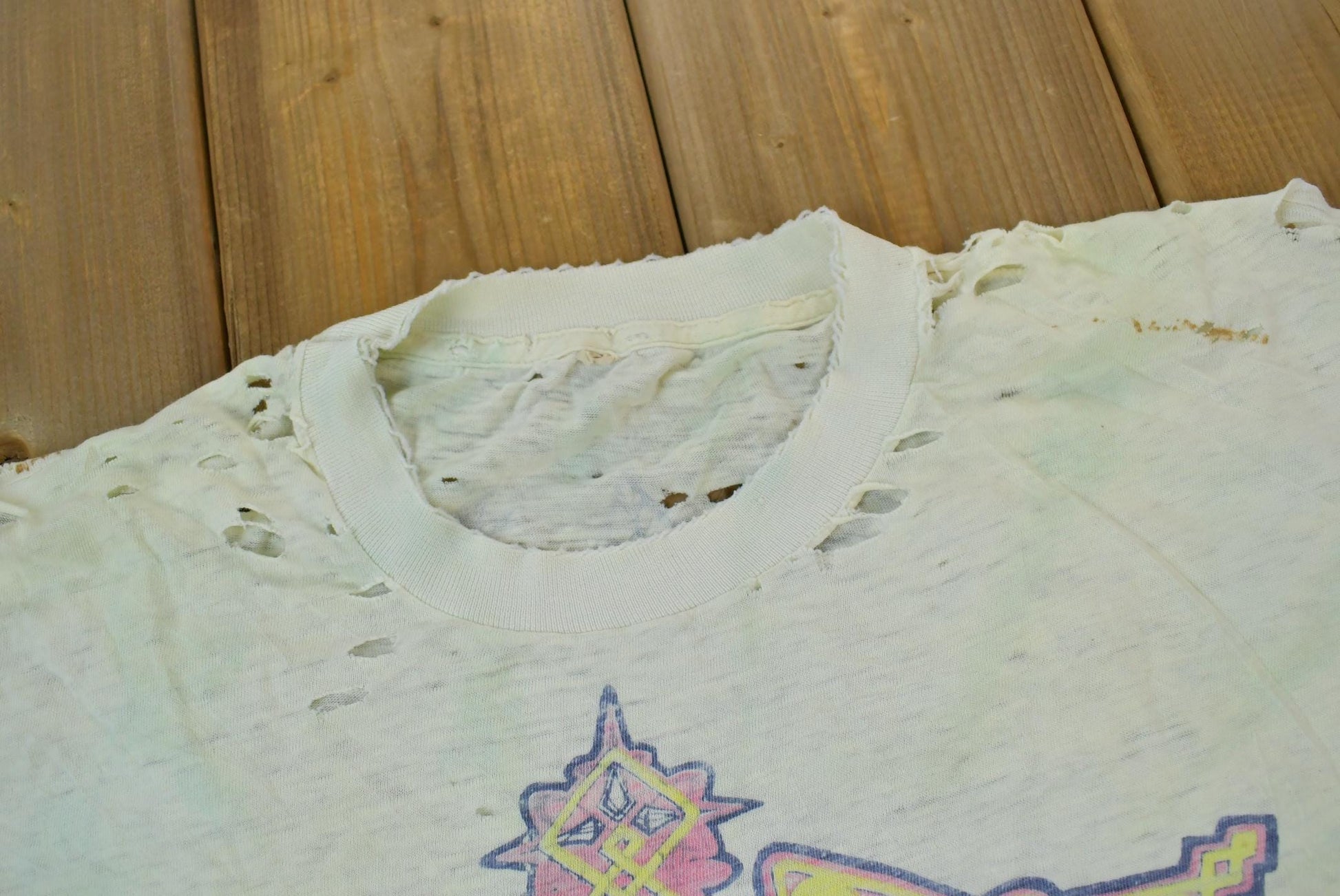 Vintage 1990s Distressed Psychedelic Single Stitch Graphic Band Tee T-Shirt