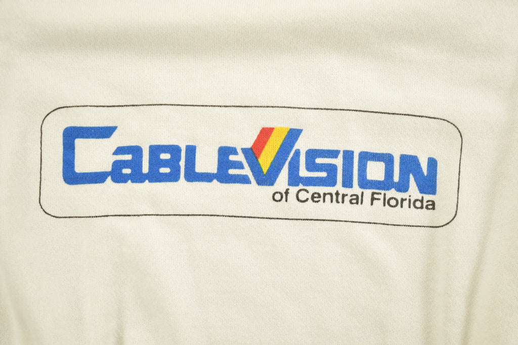 Vintage 1980s Cablevision Central Florida Logo Graphic Crewneck Sweater