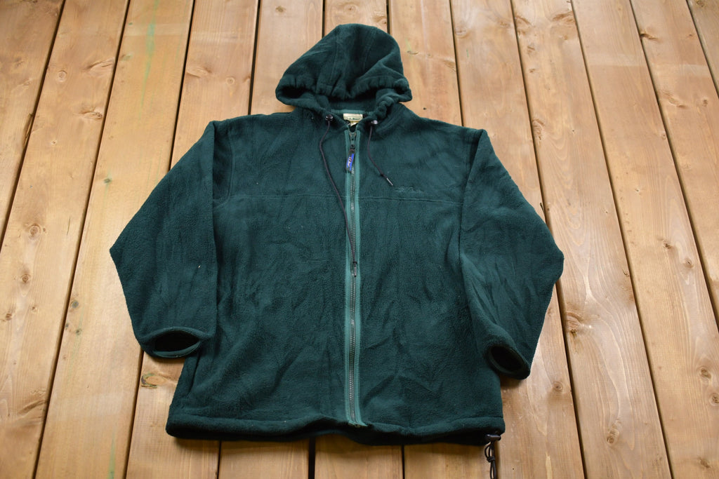 Vintage 1980s LL Bean Full Zip Hooded Fleece Sweater