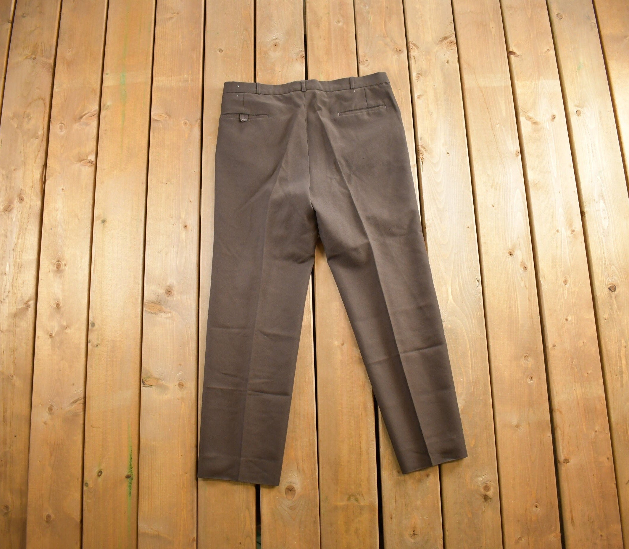 Vintage 1980s Tip Top Tailors Brown Dress Pants Size 36x29
