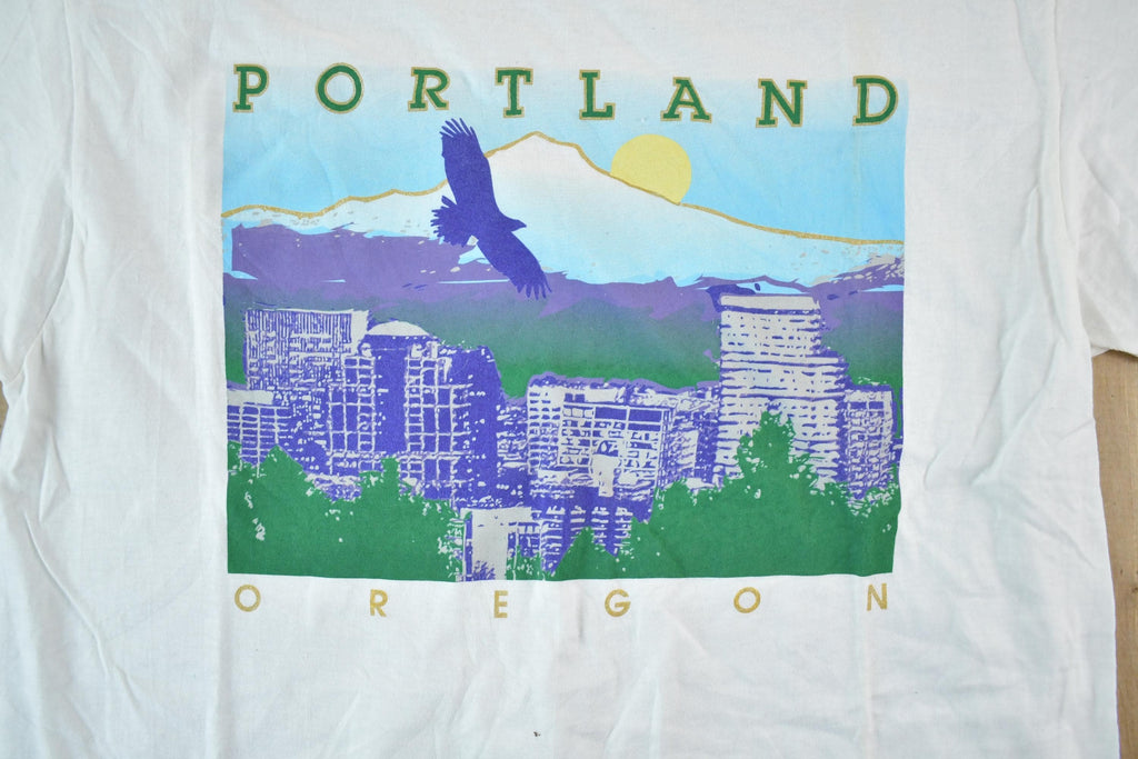 Vintage 1990s Portland Oregon Bald Eagle Souvenir T-Shirt Mens Small
