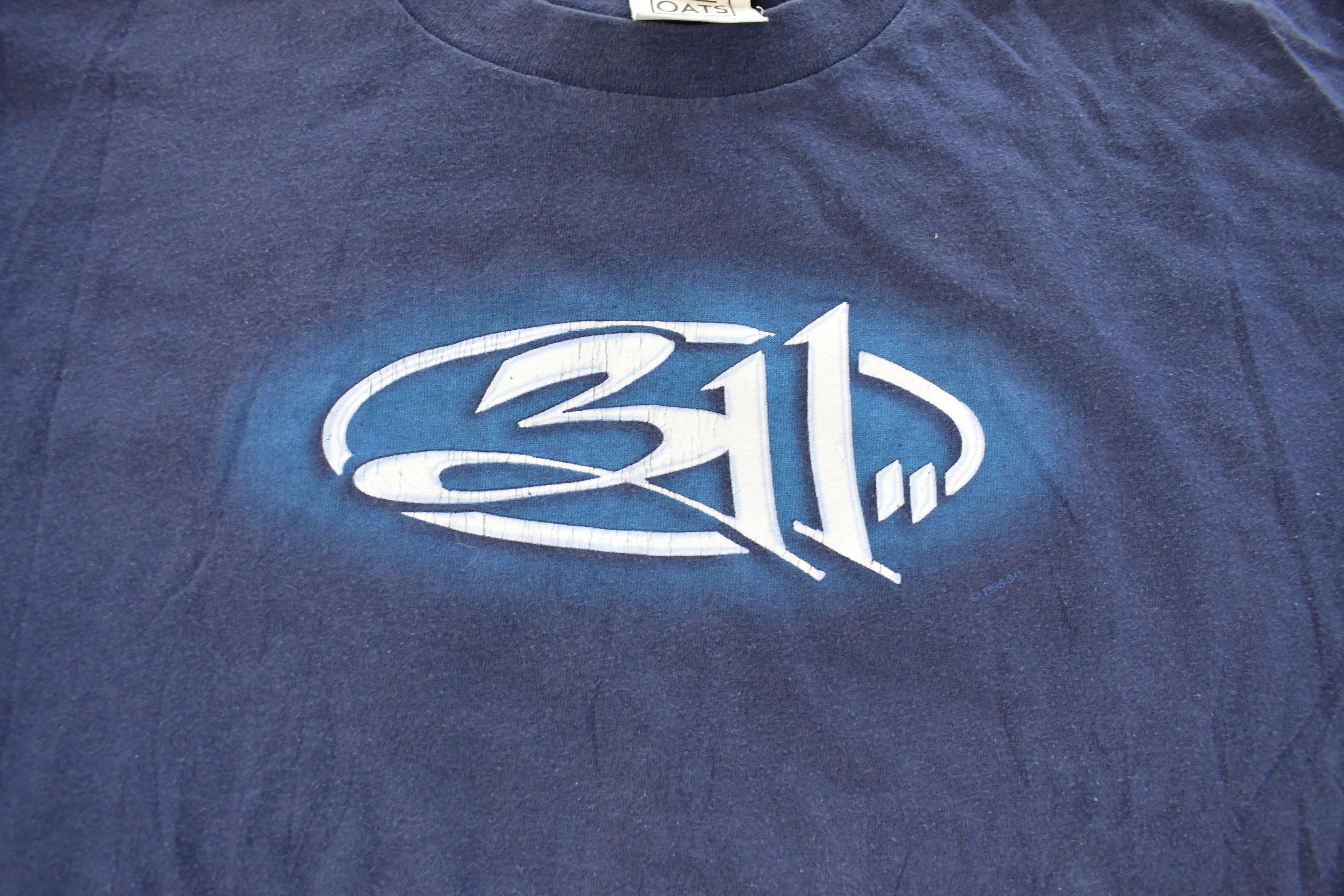 Vintage 1990s Three Eleven Self Titled Album Promo T Shirt Men's XL  311  Alien Head  90s Band Tee  Music Tour Promo Tee  Made In USA