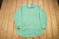 Vintage 1980s Steel Grip Blank Turquoise Button Up Shirt