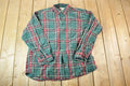 Vintage 1990's LL Bean Plaid Button Up Western Shirt Made In USA