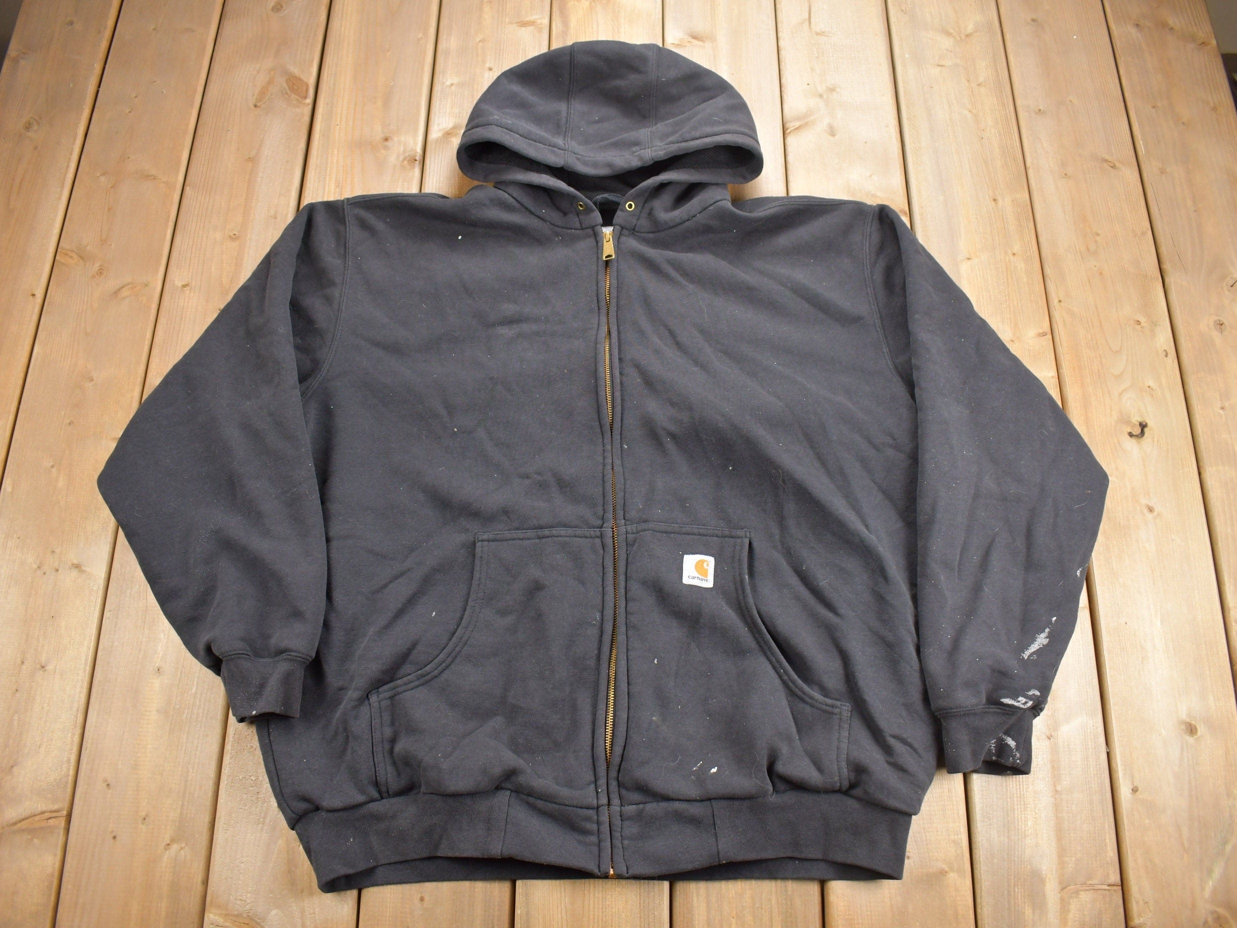 Vintage 1990s Carhartt Thermal Lined Heavy Weight Zip Up Hoodie