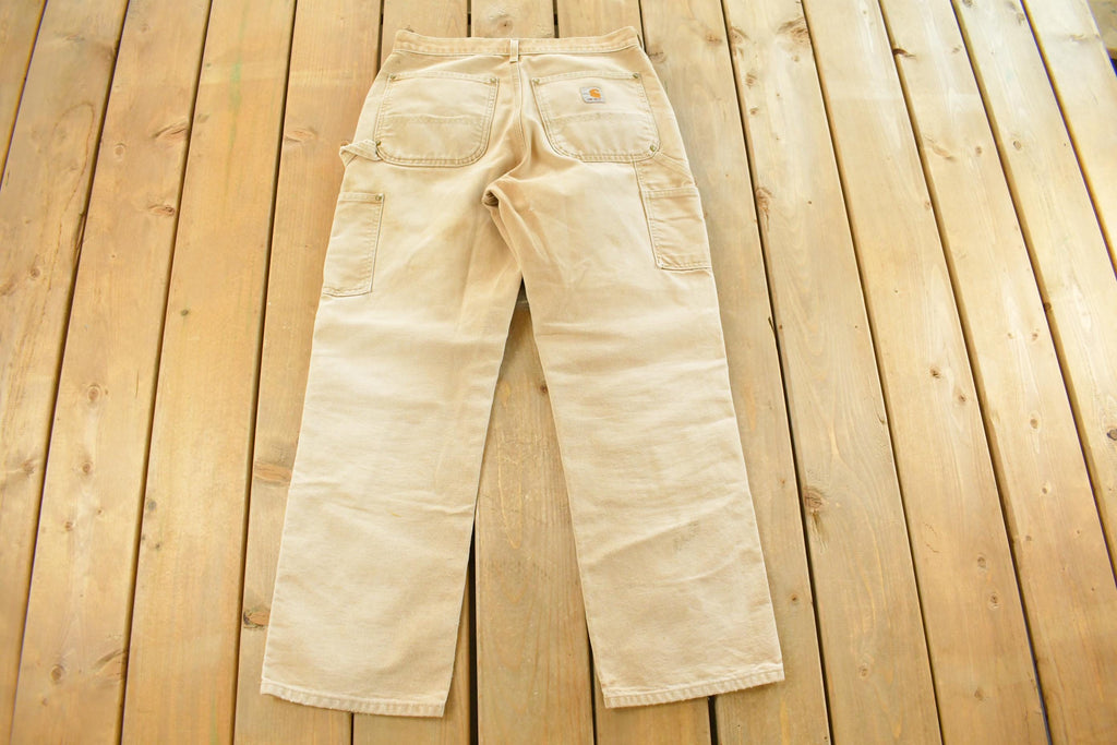 Vintage 1990s Carhartt Distressed Sun Faded Double Knee Pants Men's 30 x 29
