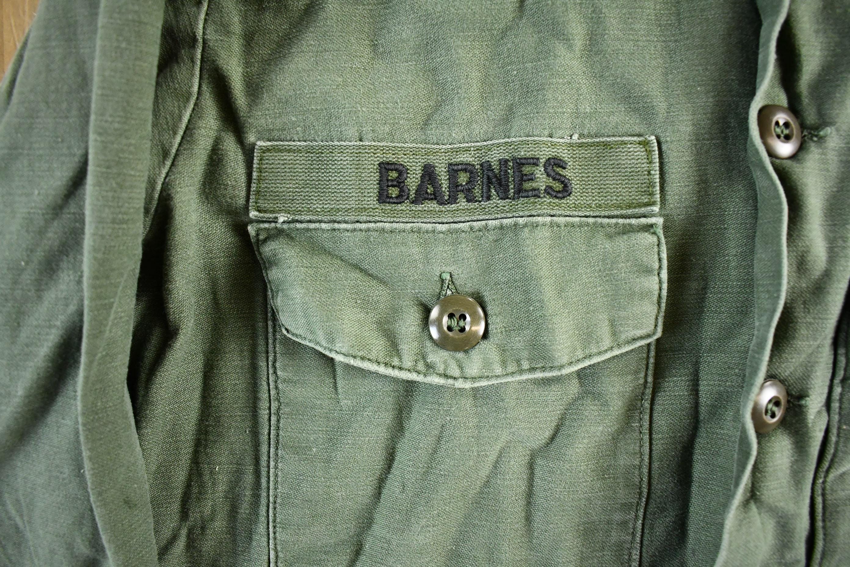 Vintage 1960s 1970s OG-107 Military Sateen Shirt Men's Large