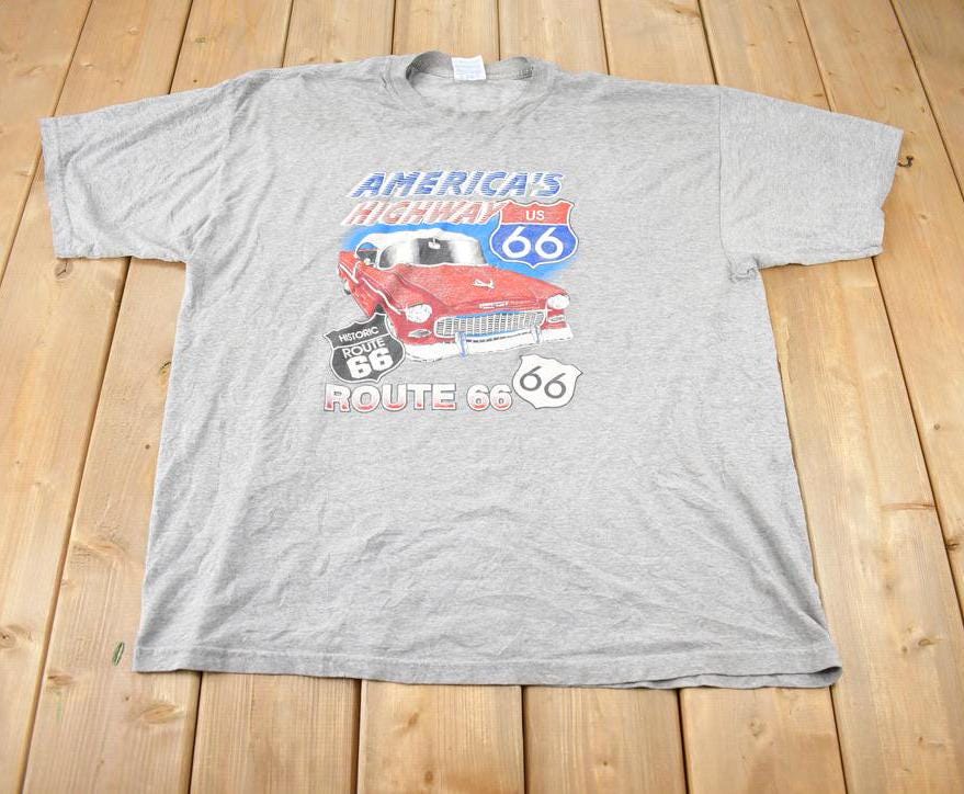 Vintage 1990s Route 66 Americas Highway Souvenir Travel T-Shirt Made In USA