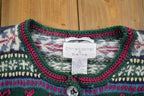 Vintage 1990s Christopher & Banks Pattern Knit Cardigan Sweater