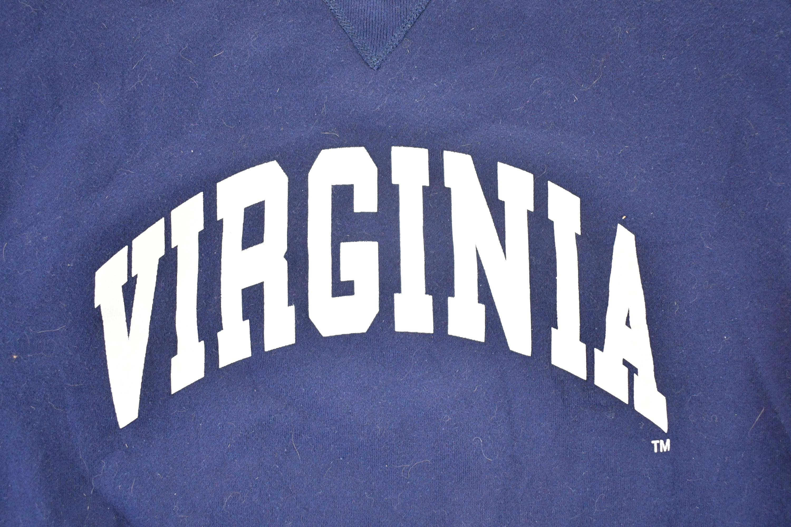 Vintage 1990s Virginia Russell Athletics Big Text Logo Crewneck Sweatshirt Men's M