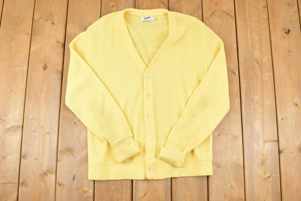Vintage 1970s Royal Golf Clothing Cardigan Sweater Men's S
