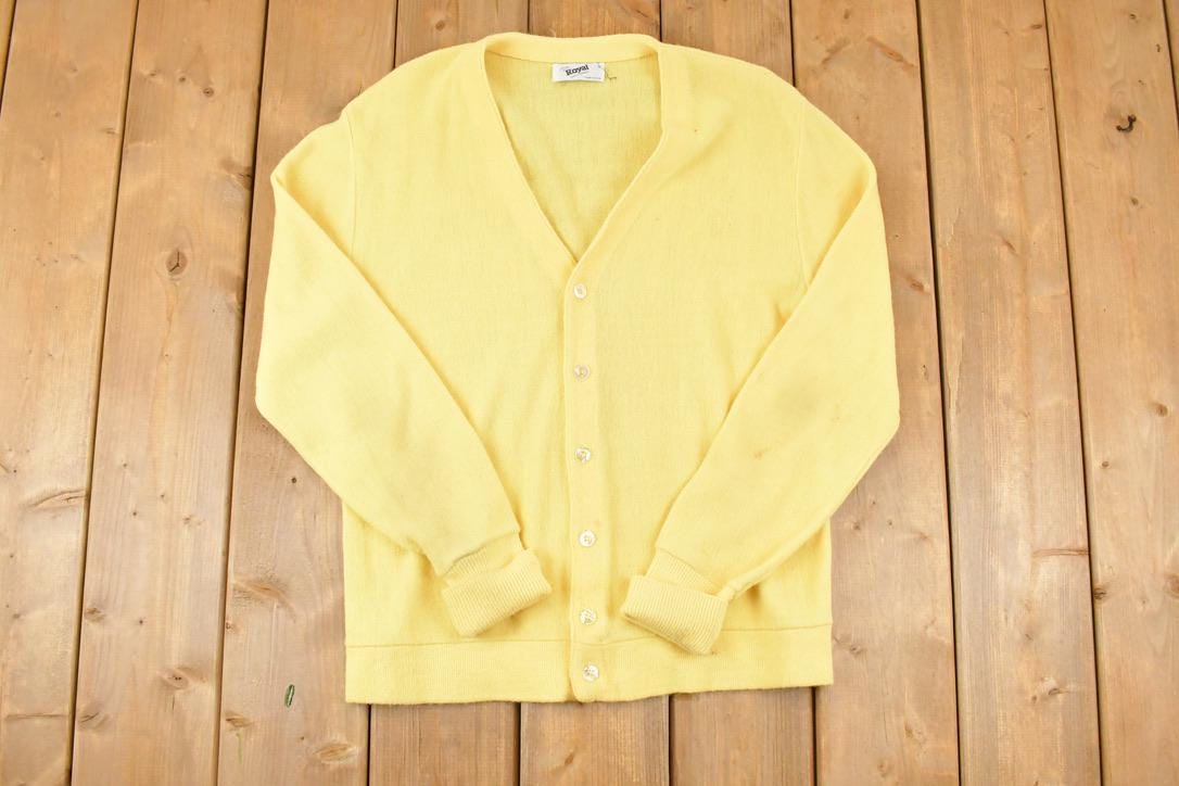 Vintage 1970s Royal Golf Clothing Cardigan Sweater Men's S