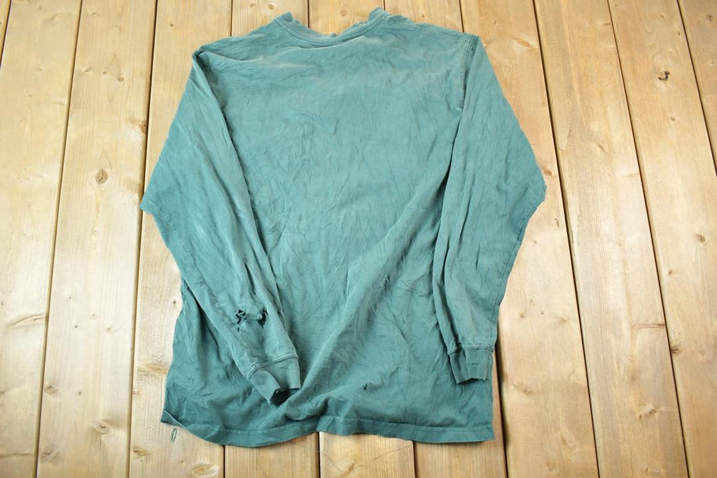 Vintage 1990s Carhartt Long Sleeve Workwear Souvenir Single Stitch T-Shirt Made In USA