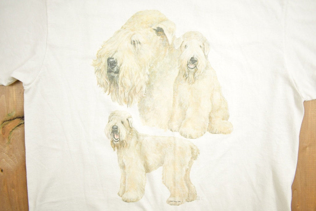 Vintage 1990s Soft-coated Wheaten Terrier Theme Graphic T-Shirt