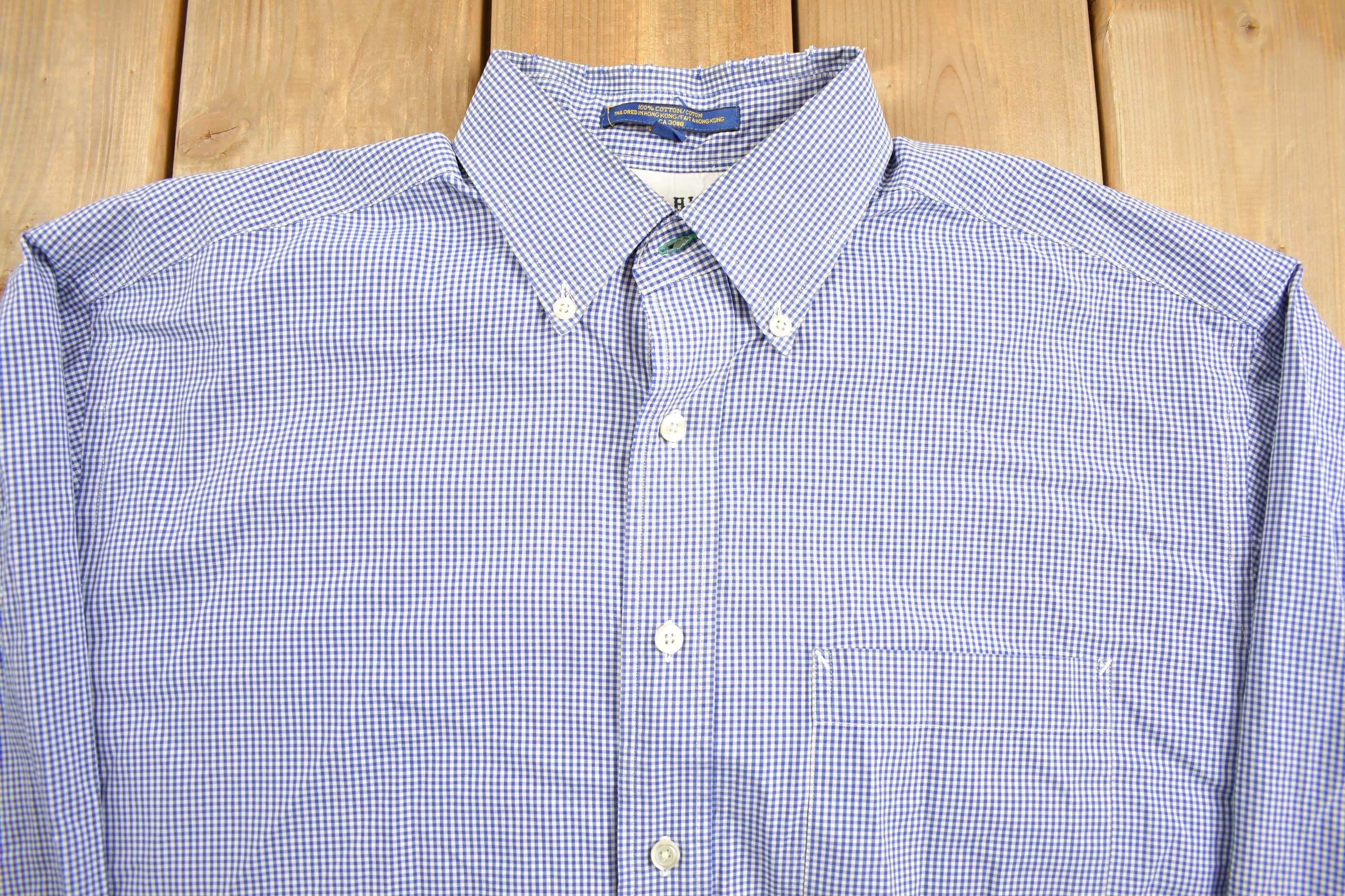 Vintage 1990s Tommy Hilfiger Gingham 100% Cotton Button Up Shirt