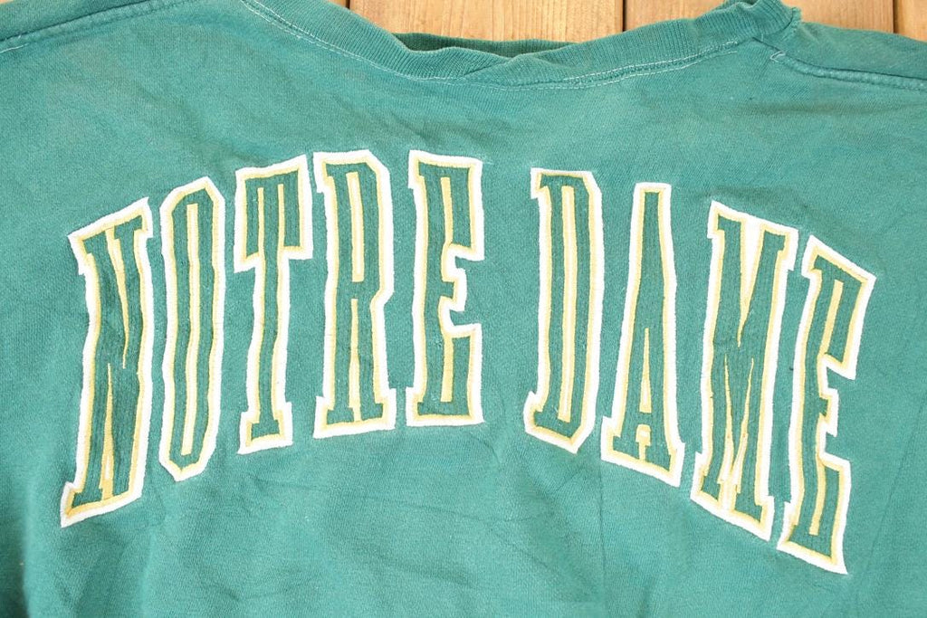 Vintage 1990s Notre Dame Embroidered University Crewneck Sweater Mens XXL