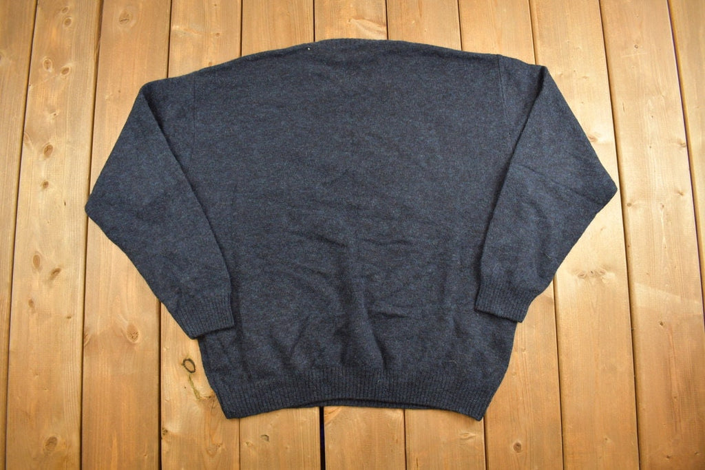 Vintage 1990s Baroni Knitted Argyle Crewneck Sweater