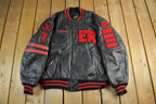 Vintage 1990s Collegiate Leather Varsity Jacket Men's 2XL