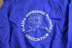 Vintage 1980s Pla-Jac by Dunbrooke Alaska Horseshoe Pitchers Satin Bomber Jacket