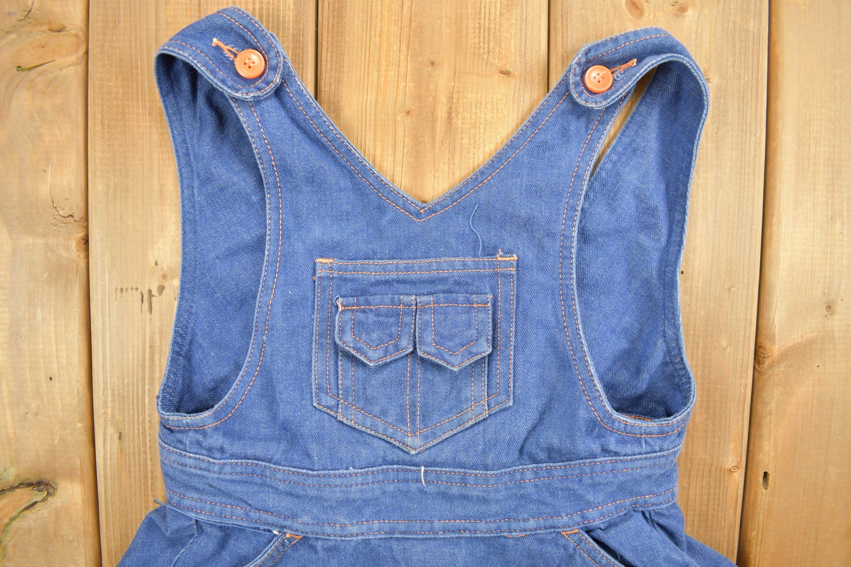 Vintage 1990s Girls Embroidered Denim Dress