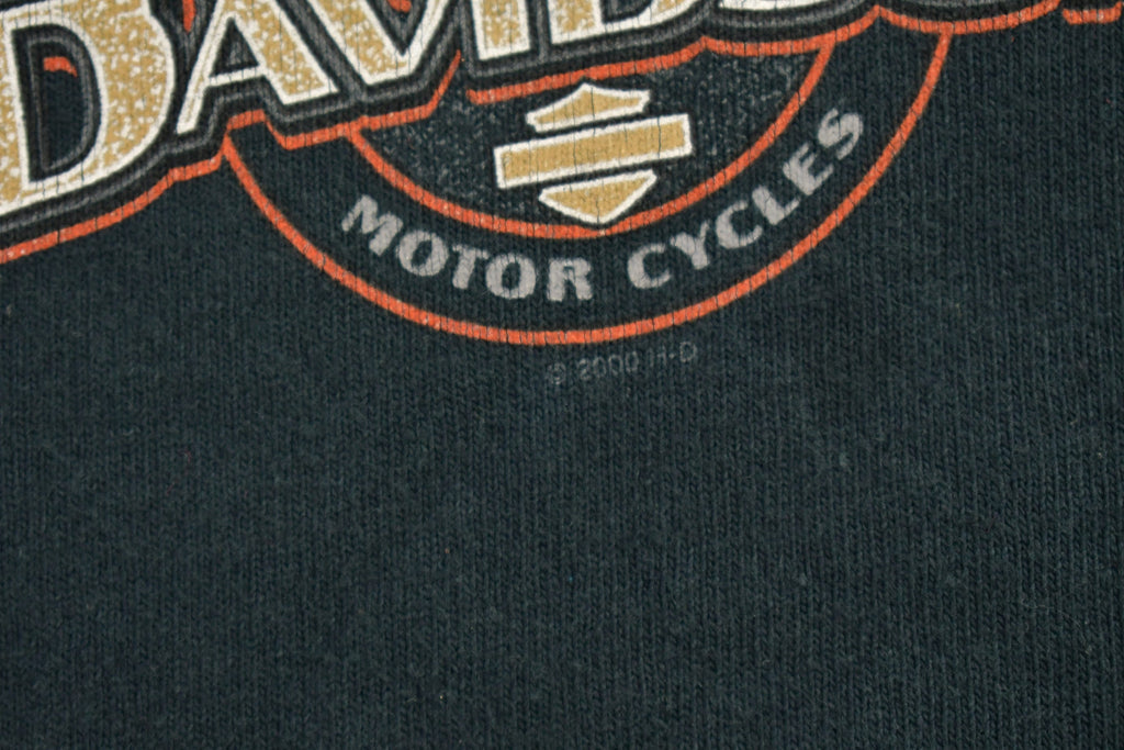 Vintage 2000 Harley Davidson Motorcycles Long Sleeve Henley T-Shirt