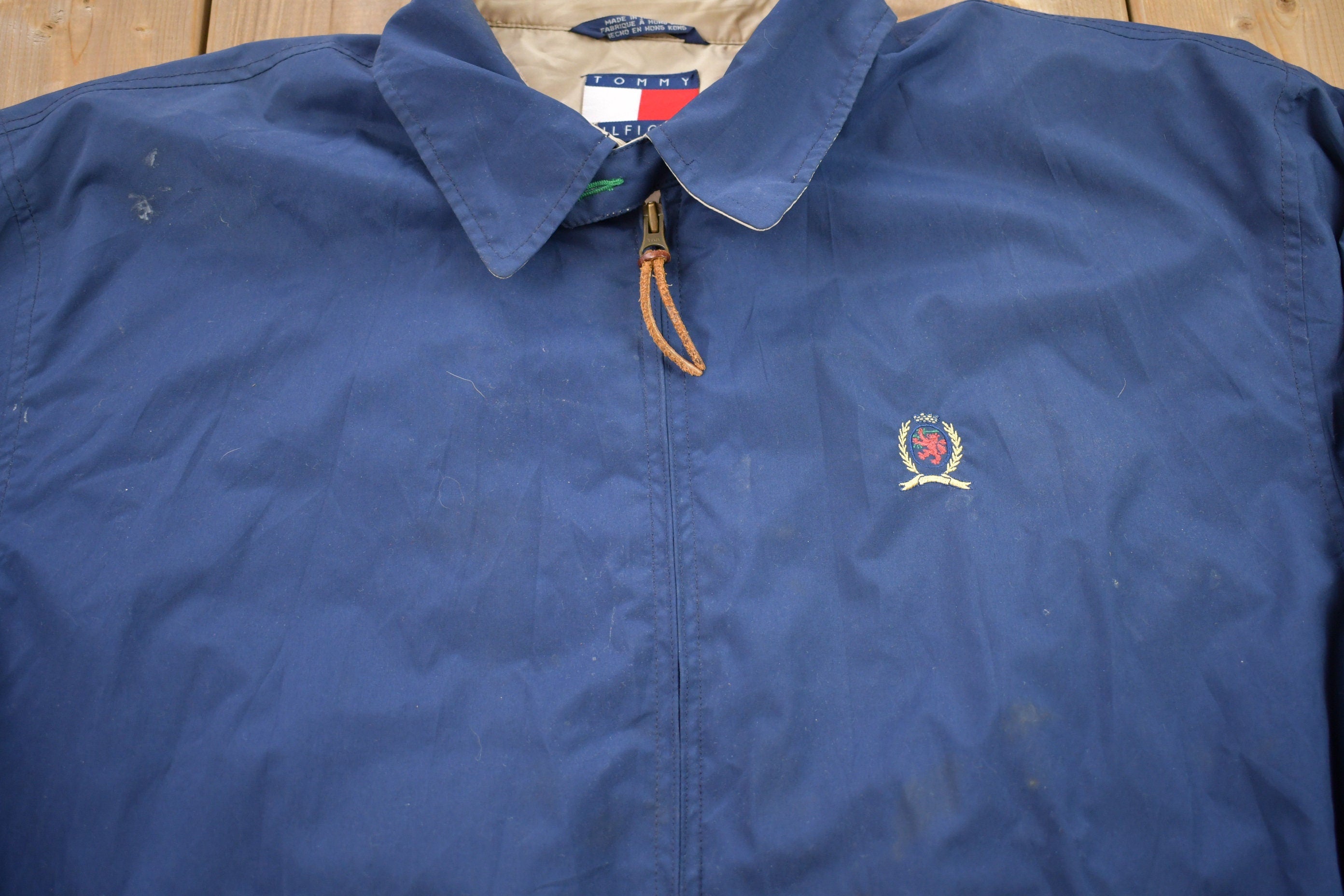 Vintage 1980s Tommy Hilfiger Embroidered Full Zip Golf Jacket