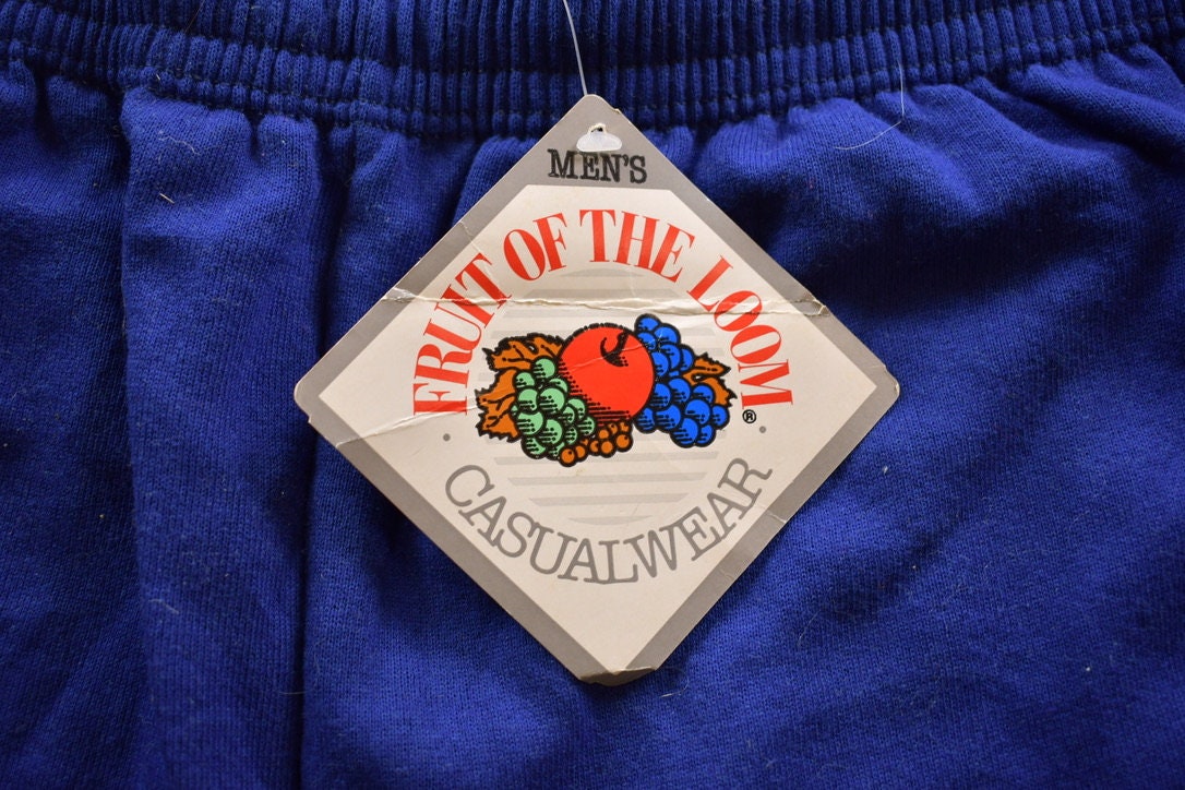 Vintage 1990s Blank Blue Fruit Of The Loom Sweat Pants Size XL / American Vintage / Streetwear / Vintage Sweat Pants / True Vintage