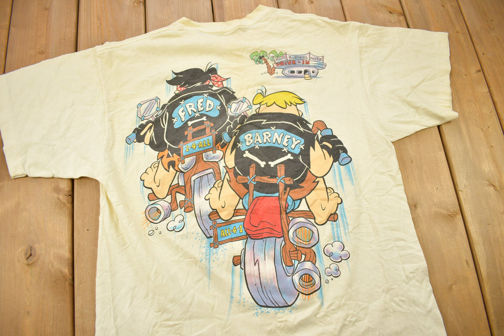 Vintage 1994 The Flintstones Fred Flintstones Double Sided Cartoon Promo T-Shirt