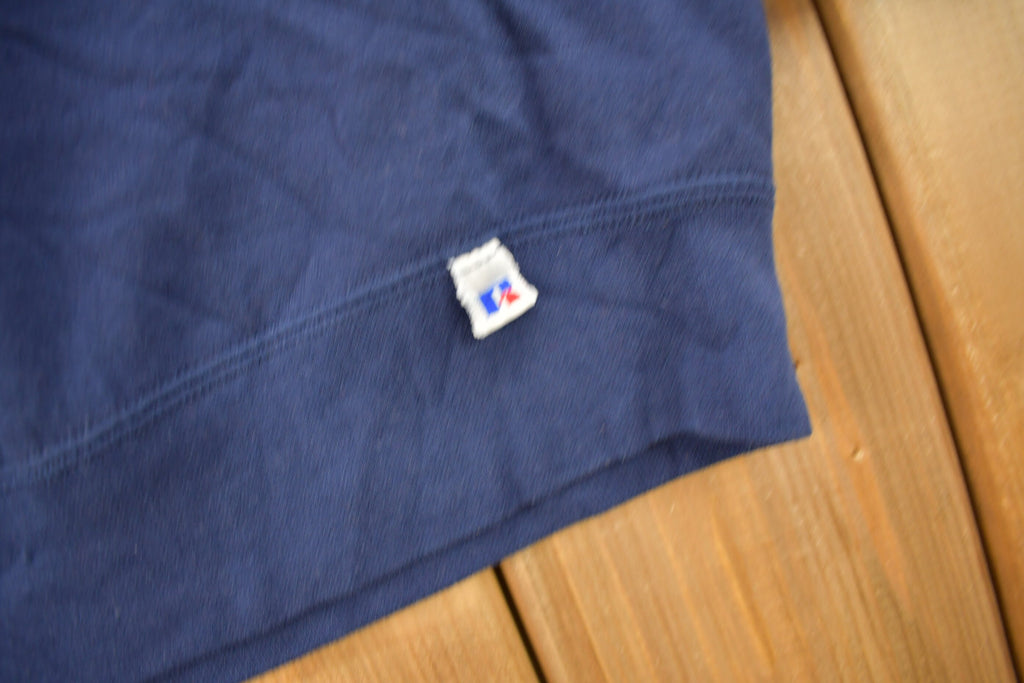 Vintage 1990s Navy Blue Russell Athletics Blank Crewneck Sweatshirt